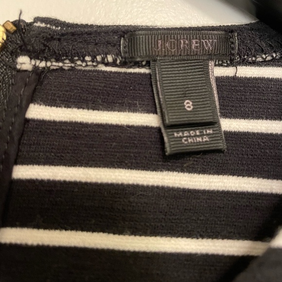 J crew black and white stripe ponte dress size 6/8 - Picture 2 of 5